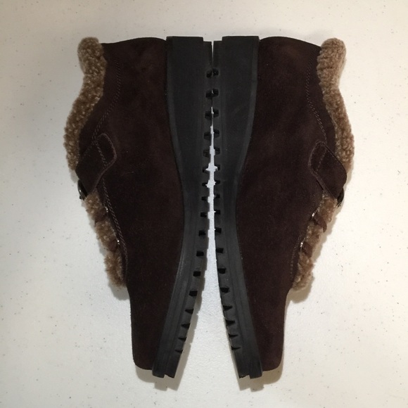 Stuart Weitzman Fur Lined Suede Shoe | Ankle Boot - Picture 10 of 16